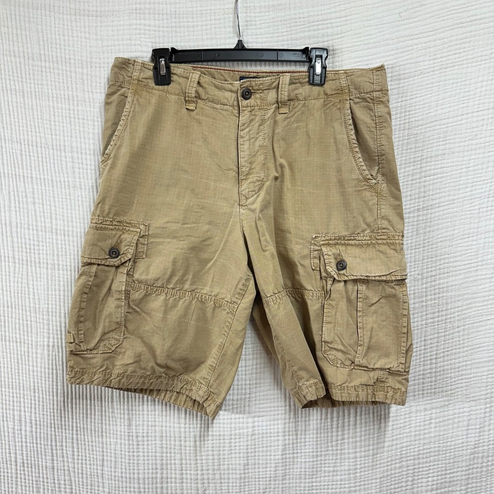 VTG Y2K American Eagle Cargo Shorts Mens 34 Khaki Longboard Ripstop Utility